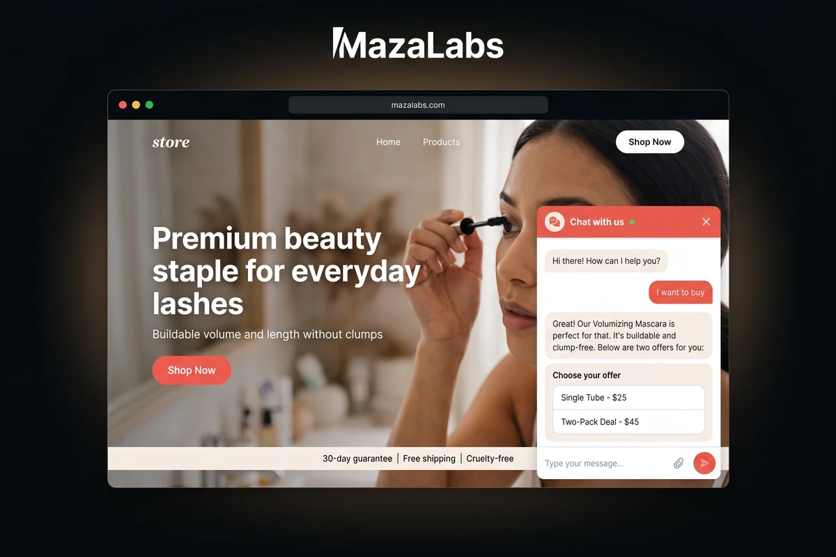 AI customer service chat widget
