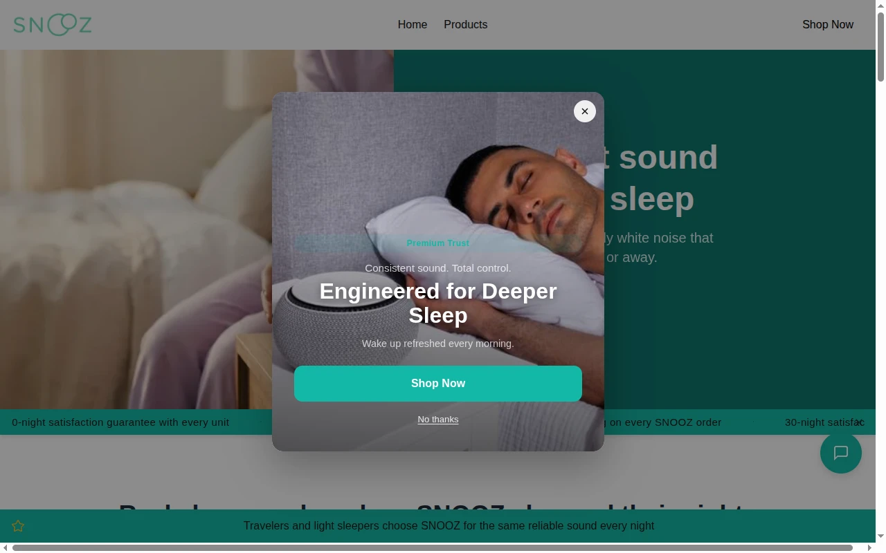 Snooz storefront